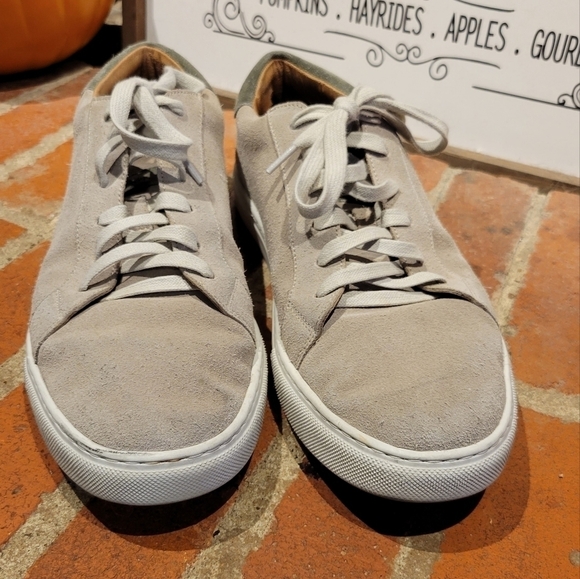 Peter Millar Suede Leather Crown Sneakers Tan & Green Size 10M - Picture 1 of 10